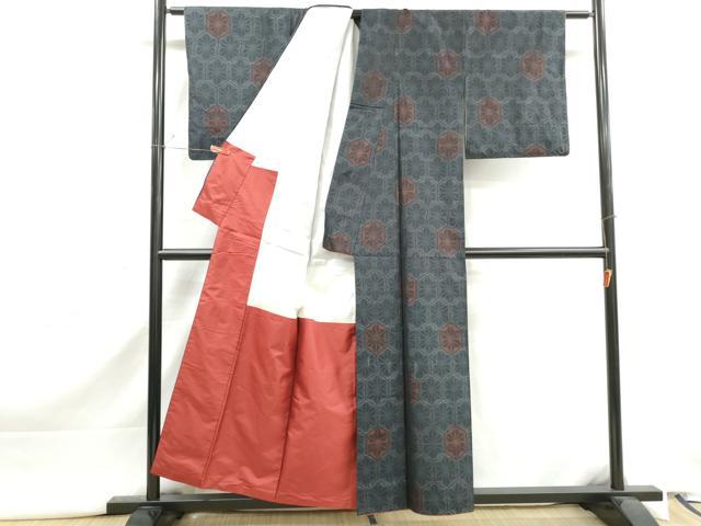 平和屋着物■本場大島紬　亀甲花文　正絹　逸品　DABJ5432qa