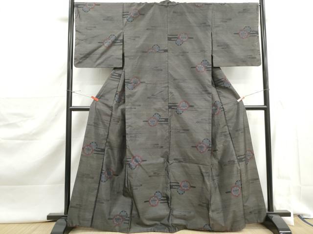 平和屋着物■本場大島紬　エ霞花文　正絹　逸品　DABJ5434qa
