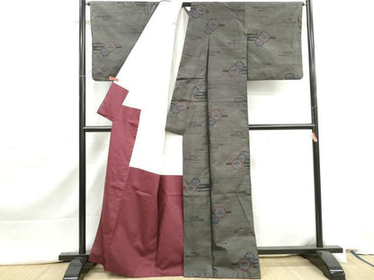 平和屋着物■本場大島紬　エ霞花文　正絹　逸品　DABJ5434qa