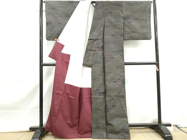 平和屋着物■本場大島紬　エ霞花文　正絹　逸品　DABJ5434qa