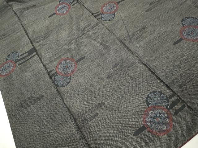 平和屋着物■本場大島紬　エ霞花文　正絹　逸品　DABJ5434qa