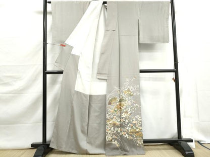 平和屋着物■豪華色留袖　駒刺繍　扇面草花文　暈し染め　金彩　正絹　逸品　DABJ5437qa