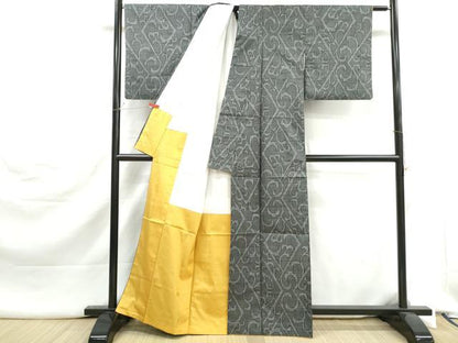 平和屋着物■本場大島紬　7マルキ　唐草文　正絹　逸品　DABJ5438qa