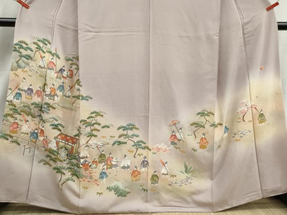 平和屋着物■豪華色留袖　作家物　人物風景文　暈し染め　金彩　正絹　逸品　DABJ5440qa