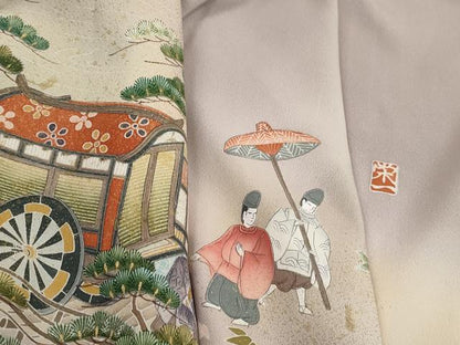 平和屋着物■豪華色留袖　作家物　人物風景文　暈し染め　金彩　正絹　逸品　DABJ5440qa