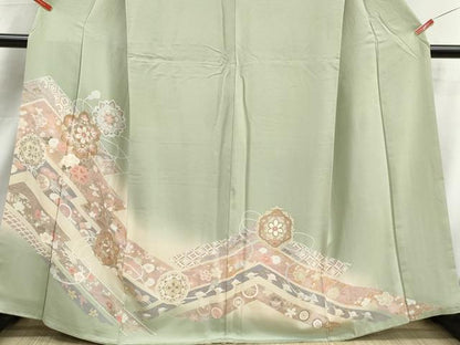 平和屋着物■訪問着　駒刺繍　吉祥正倉院花文　暈し染め　金彩　正絹　逸品　DABJ5442qa