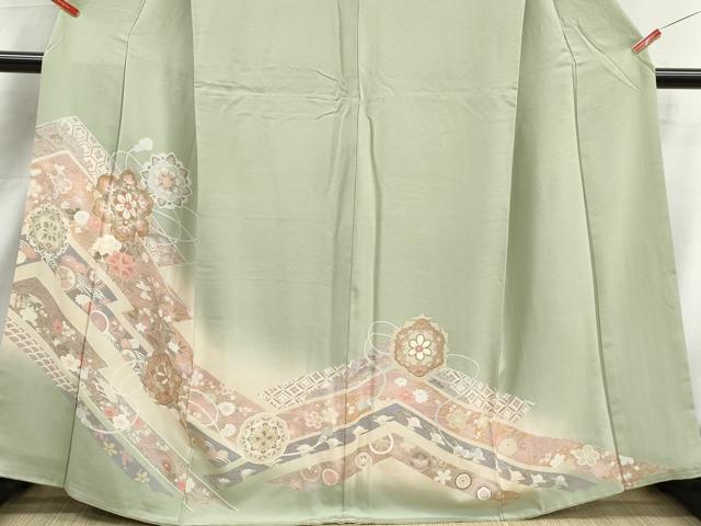 平和屋着物■訪問着　駒刺繍　吉祥正倉院花文　暈し染め　金彩　正絹　逸品　DABJ5442qa