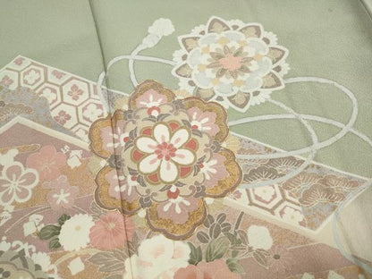平和屋着物■訪問着　駒刺繍　吉祥正倉院花文　暈し染め　金彩　正絹　逸品　DABJ5442qa