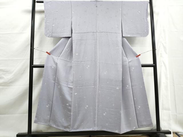 平和屋着物■上質な小紋　刺繍　舞花文　正絹　逸品　DABJ5445qa