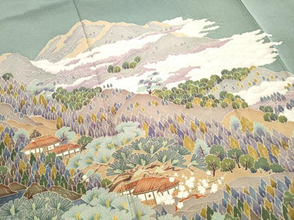 平和屋着物■豪華色留袖　友禅　作家物　修学院離宮　正絹　逸品　DABJ5446qa