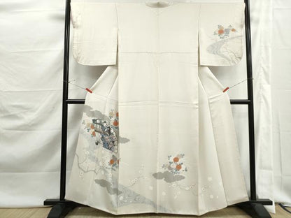 平和屋着物■訪問着　扇面風景花文　金彩　さが美扱い　正絹　逸品　DABJ5448qa