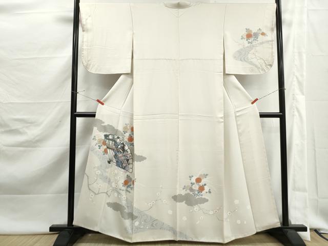 平和屋着物■訪問着　扇面風景花文　金彩　さが美扱い　正絹　逸品　DABJ5448qa