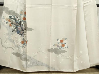 平和屋着物■訪問着　扇面風景花文　金彩　さが美扱い　正絹　逸品　DABJ5448qa