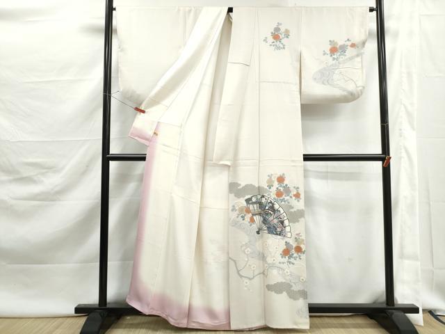 平和屋着物■訪問着　扇面風景花文　金彩　さが美扱い　正絹　逸品　DABJ5448qa