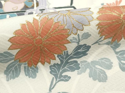 平和屋着物■訪問着　扇面風景花文　金彩　さが美扱い　正絹　逸品　DABJ5448qa