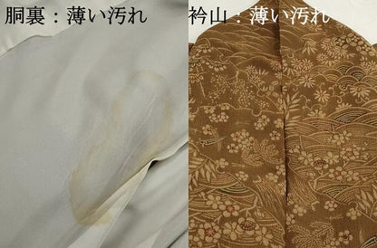 平和屋着物■上質な小紋　草花文　鬼しぼ縮緬　正絹　逸品　DABJ5449qa