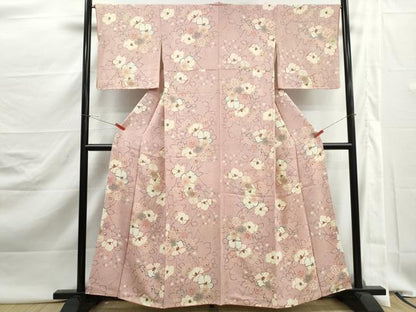 平和屋着物■上質な小紋　椿文　金彩　正絹　逸品　DABJ5451qa