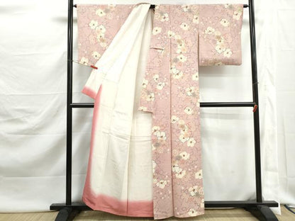 平和屋着物■上質な小紋　椿文　金彩　正絹　逸品　DABJ5451qa