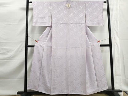 平和屋着物■上質な色無地　抽象地紋　暁鼠色　正絹　逸品　DABJ5457qa