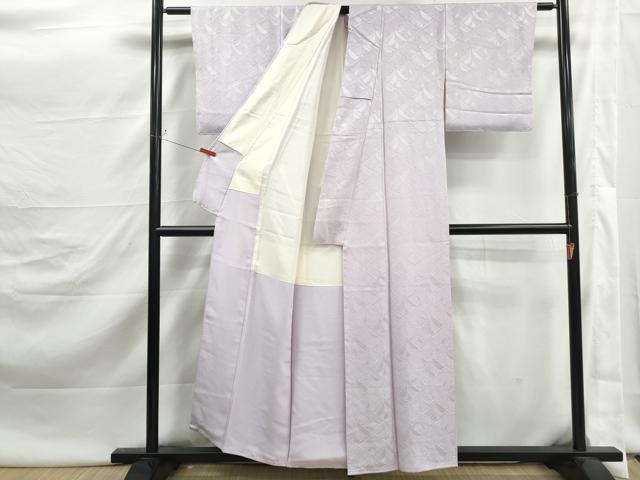 平和屋着物■上質な色無地　抽象地紋　暁鼠色　正絹　逸品　DABJ5457qa