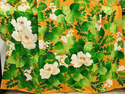平和屋着物■豪華振袖　駒刺繍　草花文　牡丹　金彩　正絹　逸品　DABJ5465qa