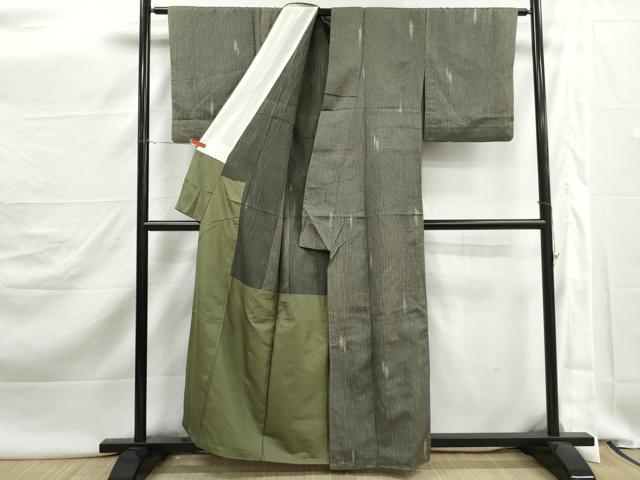 平和屋着物■上質な小紋　霞文　竹節　胴抜き仕立て　正絹　逸品　DABJ5467qa