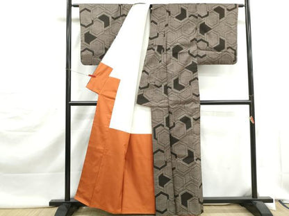 平和屋着物■本場大島紬　7マルキ　亀甲文　正絹　逸品　DABJ5474qa