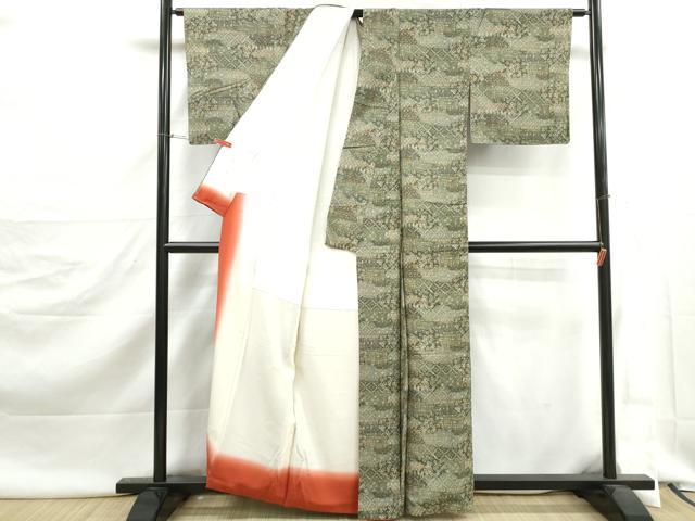 平和屋着物■上質な小紋　吉祥花文　正絹　逸品　DABJ5476qa