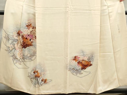 平和屋着物■訪問着　作家物　刺繍　枝花文　暈し染め　金銀彩　正絹　逸品　DABJ5478qa