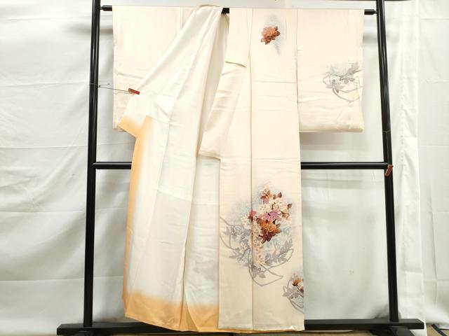 平和屋着物■訪問着　作家物　刺繍　枝花文　暈し染め　金銀彩　正絹　逸品　DABJ5478qa
