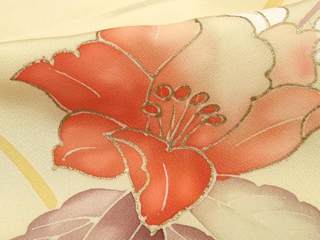 平和屋着物■訪問着　駒刺繍　枝花文　暈し染め　金彩　正絹　逸品　DABJ5479qa