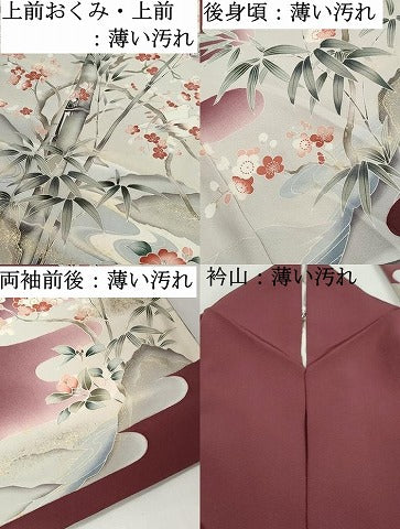 平和屋着物■訪問着　流水花鳥文　枝梅　暈し染め　金彩　正絹　逸品　DABJ5480qa