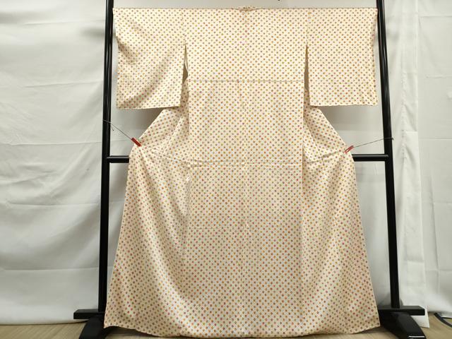 平和屋着物■上質な小紋　総絞り　鹿の子文　正絹　逸品　DABJ5482qa