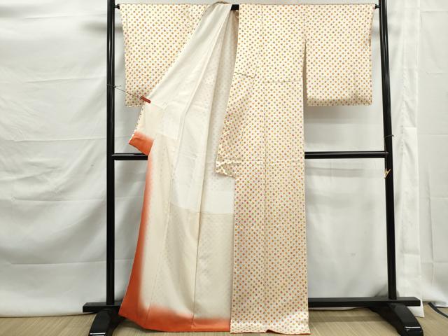 平和屋着物■上質な小紋　総絞り　鹿の子文　正絹　逸品　DABJ5482qa