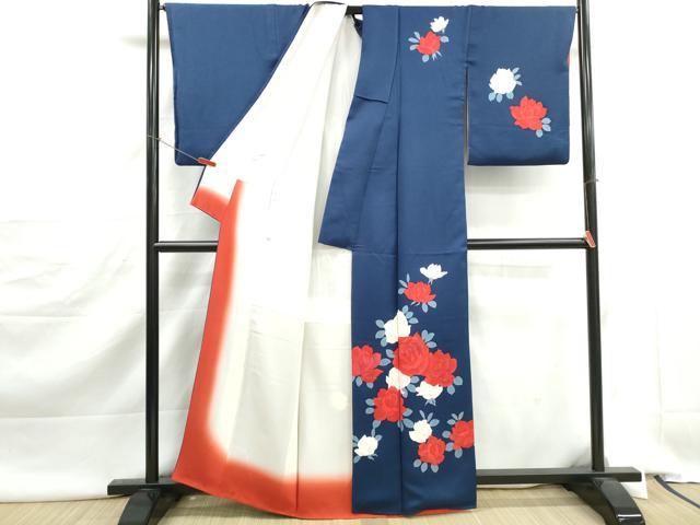 平和屋着物■訪問着　薔薇尽くし　バラ　正絹　逸品　DABJ5483qa