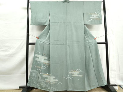 平和屋着物■訪問着　絞り　刺繍　エ霞花文　金彩　正絹　逸品　DABJ5485qa