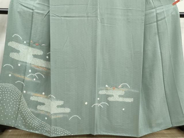 平和屋着物■訪問着　絞り　刺繍　エ霞花文　金彩　正絹　逸品　DABJ5485qa