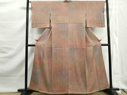 平和屋着物■上質な小紋　総絞り　霞文　暈し染め　正絹　逸品　DABJ5490qa