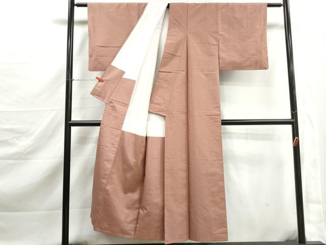 平和屋着物■上質な紬　霞地紋　ときがら茶色　正絹　逸品　DABJ5495qa