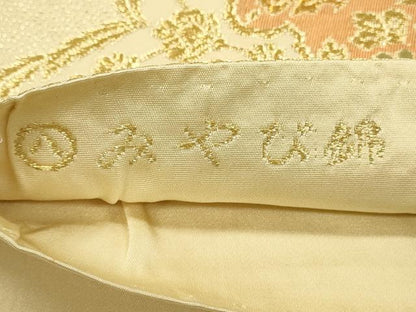 平和屋着物◎六通柄袋帯　唐織　みやび錦　宝相華　金糸　正絹　逸品　DABJ5535qp