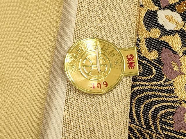 平和屋着物◎西陣　六通柄袋帯　唐織　正倉院鳳凰花文　金銀糸　証紙付き　正絹　逸品　DABJ5538qp