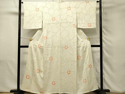 平和屋着物■上質な小紋　総絞り　桜尽くし　正絹　逸品　DABJ5540qp