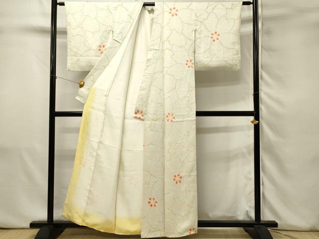平和屋着物■上質な小紋　総絞り　桜尽くし　正絹　逸品　DABJ5540qp