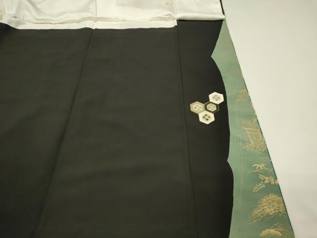 平和屋着物■豪華黒留袖　作家物　御所車吉祥花文　鳳凰　暈し染め　金彩　正絹　逸品　DABJ5544qp