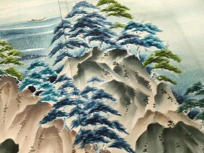平和屋着物■豪華黒留袖　作家物　手描き　風景松文　暈し染め　正絹　逸品　DABJ5553qp