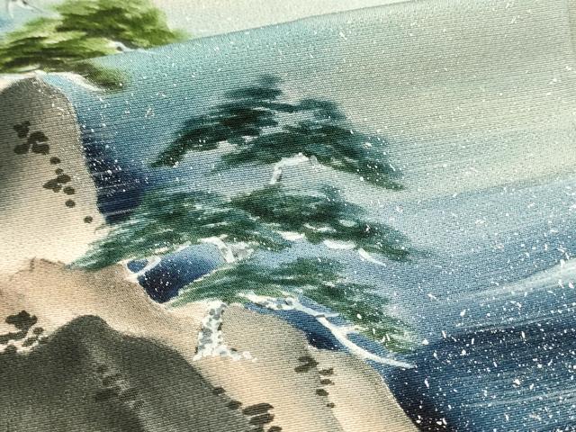 平和屋着物■豪華黒留袖　作家物　手描き　風景松文　暈し染め　正絹　逸品　DABJ5553qp