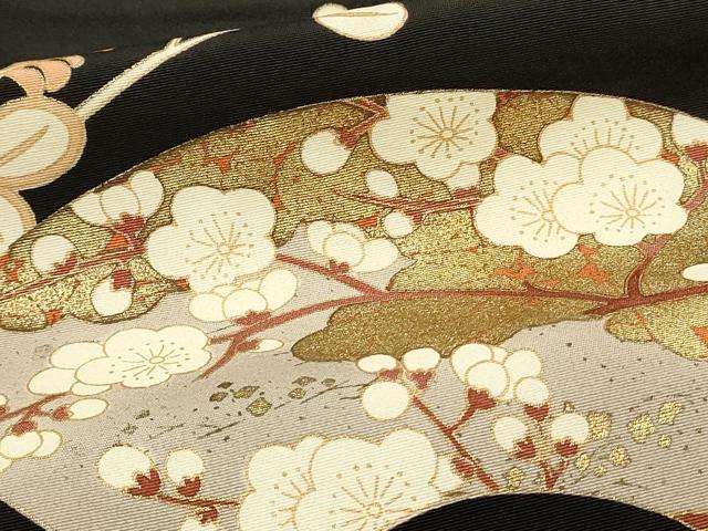 平和屋着物■豪華黒留袖　作家物　駒刺繍　地紙花文　枝梅　金彩　正絹　逸品　DABJ5555qp