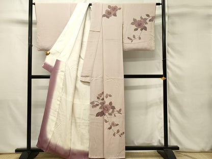 平和屋着物■訪問着　刺繍　枝椿　正絹　逸品　DABJ5559qp