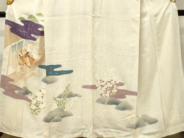 平和屋着物■訪問着　刺繍　エ霞人物花文　暈し染め　金彩　正絹　逸品　DABJ5560qp