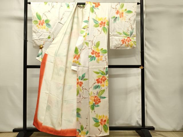 平和屋着物■上質な小紋　枝花文　暈し染め　正絹　逸品　DABJ5566qp